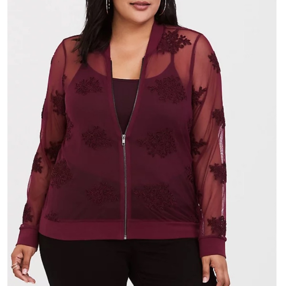 Torrid Lace Embroidered Bomber Jacket—Torrid 0/L